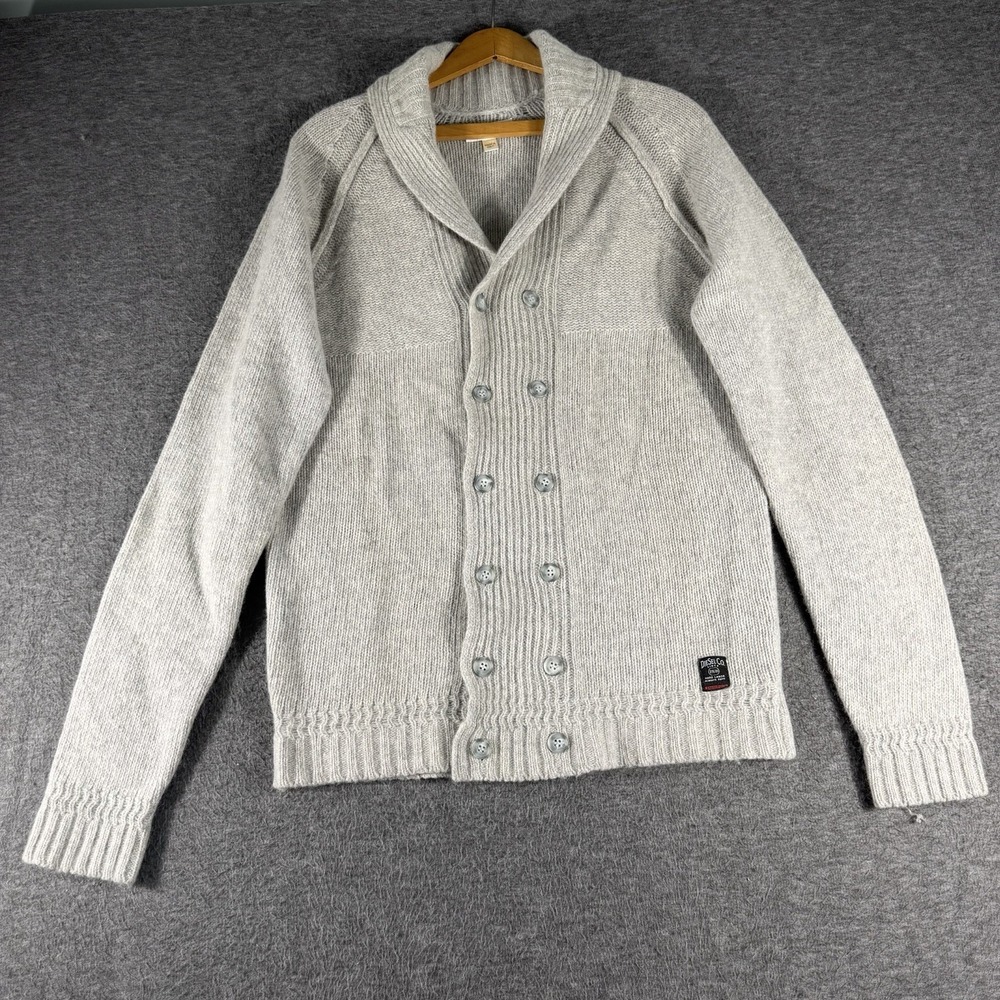 Diesel Cardigan Mens Size L Wool Blend Shawl Collar Gray Grandpacore Preppy
